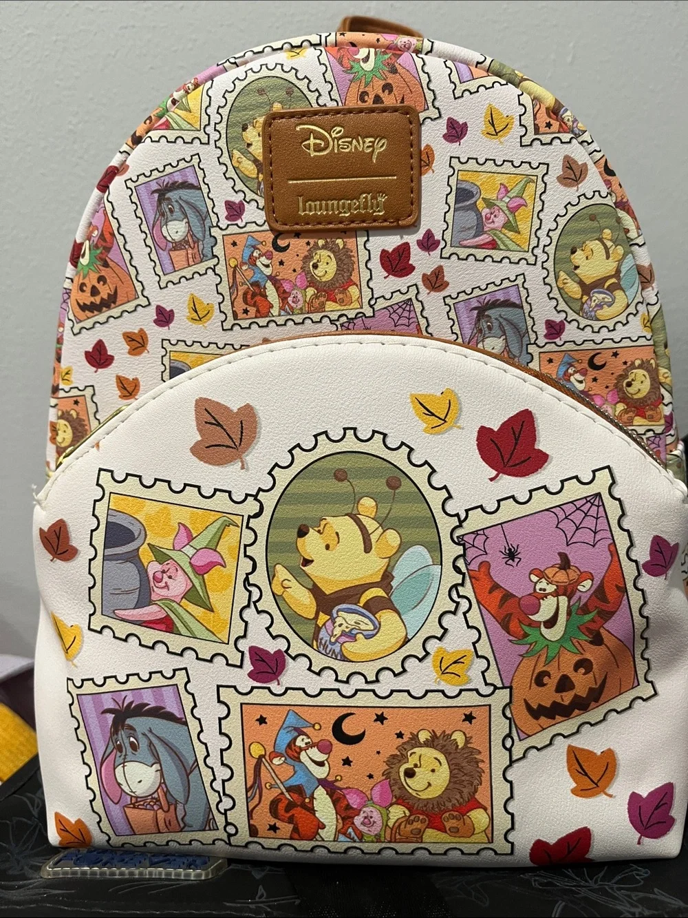 Loungefly Disney Winnie the Pooh Fall Stamp Mini Backpack - White/Multi